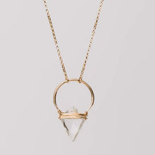 Load image into Gallery viewer, Albatross Necklace - Crystal Quartz 14k Gold Fill 20 inches - Saratoga Botanicals, LLC
