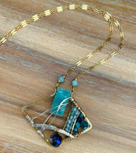 Load image into Gallery viewer, Amazonite + Apatite One of a Kind Necklace - Saratoga Botanicals, LLC
