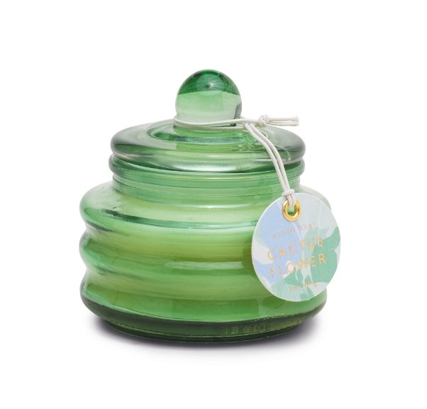 Beam Candle in Mint Glass with Lid - Cactus Flower - Saratoga Botanicals, LLC