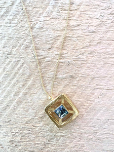 Black Diamond 14k Vermeil Pendant Necklace - Saratoga Botanicals, LLC