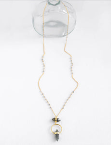 Double Prismatic Quartz Gemstone Necklace - Saratoga Botanicals, LLC