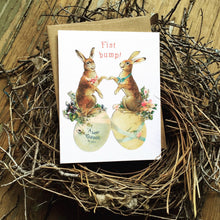 Load image into Gallery viewer, Easter Card - Two Easter Bunnies Fist Bump - Saratoga Botanicals, LLC
