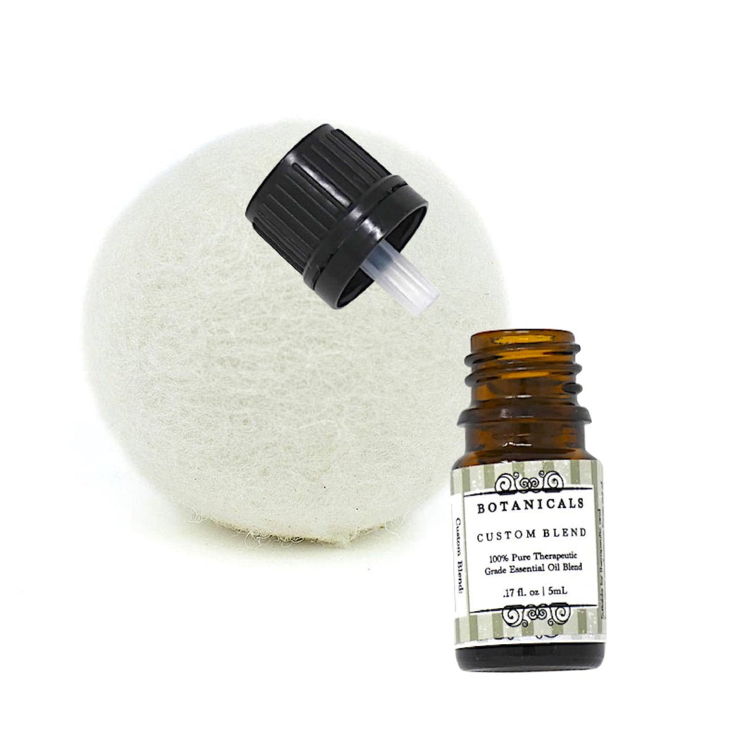 Essential Oil Blend with Wool Dryer Ball Set - Custom Blend - Saratoga Botanicals, LLC
