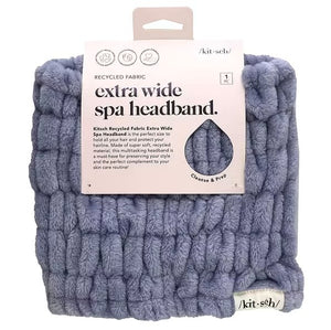 Extra Wide Spa Headband - Misty Blue - Saratoga Botanicals, LLC