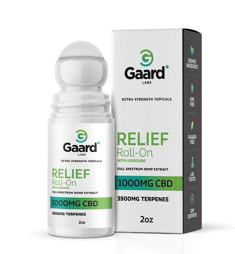 Gaard Labs CBD Relief Roll on - with Lidocaine - Saratoga Botanicals, LLC