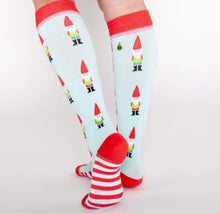 Load image into Gallery viewer, Garden Gnomes Holiday Socks (Womens 6-12/Mens 5-11) - Saratoga Botanicals, LLC

