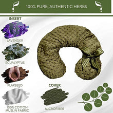 Load image into Gallery viewer, Green Dot Neck Eucalyptus Pillow - Sonoma Lavender - Saratoga Botanicals, LLC
