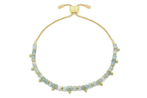 Harmony Aquamarine Gold Bracelet - Saratoga Botanicals, LLC
