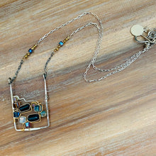 Load image into Gallery viewer, Modern Art Wire Wrapped Sterling Necklace wtih Swarovski Crystals - Saratoga Botanicals, LLC
