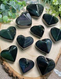 Rainbow Obsidian Heart- Copper Ashes - Saratoga Botanicals, LLC