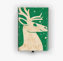 Load image into Gallery viewer, Reindeer Green Holiday Winter Christmas Wooden Matchbox - Saratoga Botanicals, LLC
