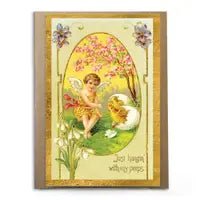 Sweet Easter Card - Just Hanging With My Peeps; Cute Easter - Saratoga Botanicals, LLC