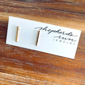 Whisper Simple Bar Earrings - 14k Goldfill - Saratoga Botanicals, LLC