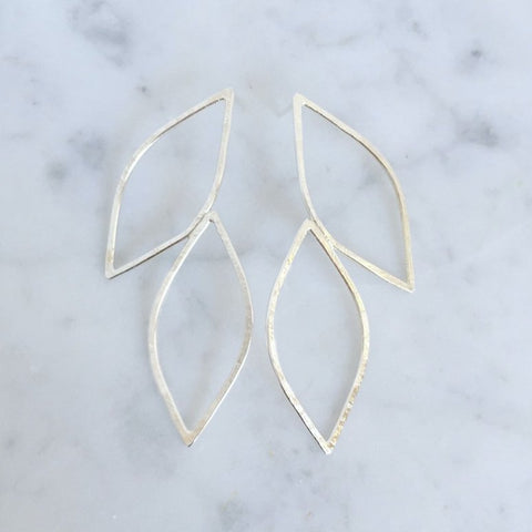 Willow Leaf Stud Sterling Silver Earrings